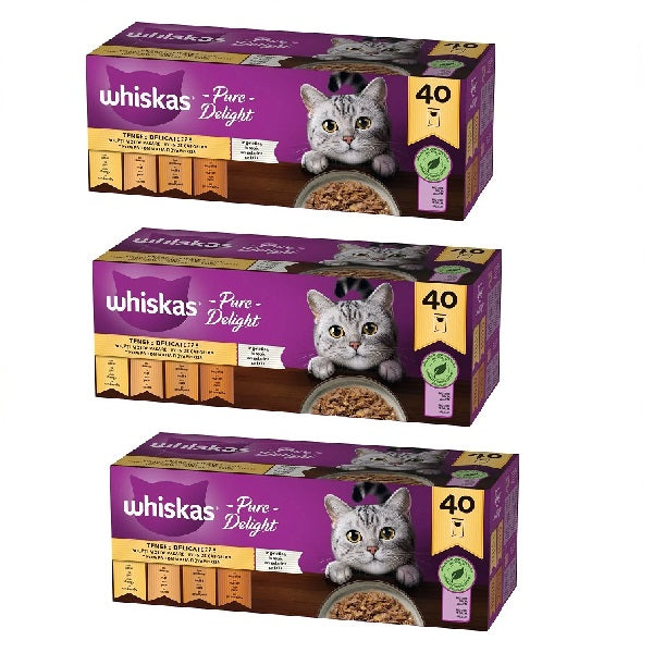 120x85g Whiskas Pure Delight Gatti Adulti Pollo Tacchino 120x85g Whiskas Pure Delight Gatti Adulti Pollo Tacchino